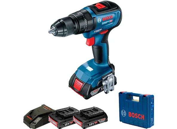 Bosch Parafusadeira Furadeira Impacto GSB 18V-50 18V Brushless com 2 baterias, 1 carregador e maleta